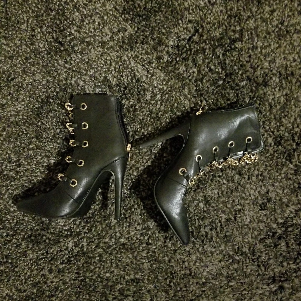 Sexy Black Leather booties